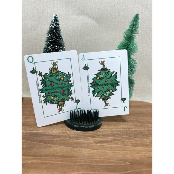 Vintage Christmas Playing Cards Trade Swap Cards Collectible 1988 Set Of 2 - Picture 5 of 7